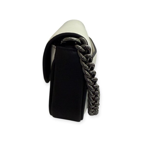 Marc Jacobs Lambskin J Marc Mini Shoulder Bag White Black - Picture 4 of 5